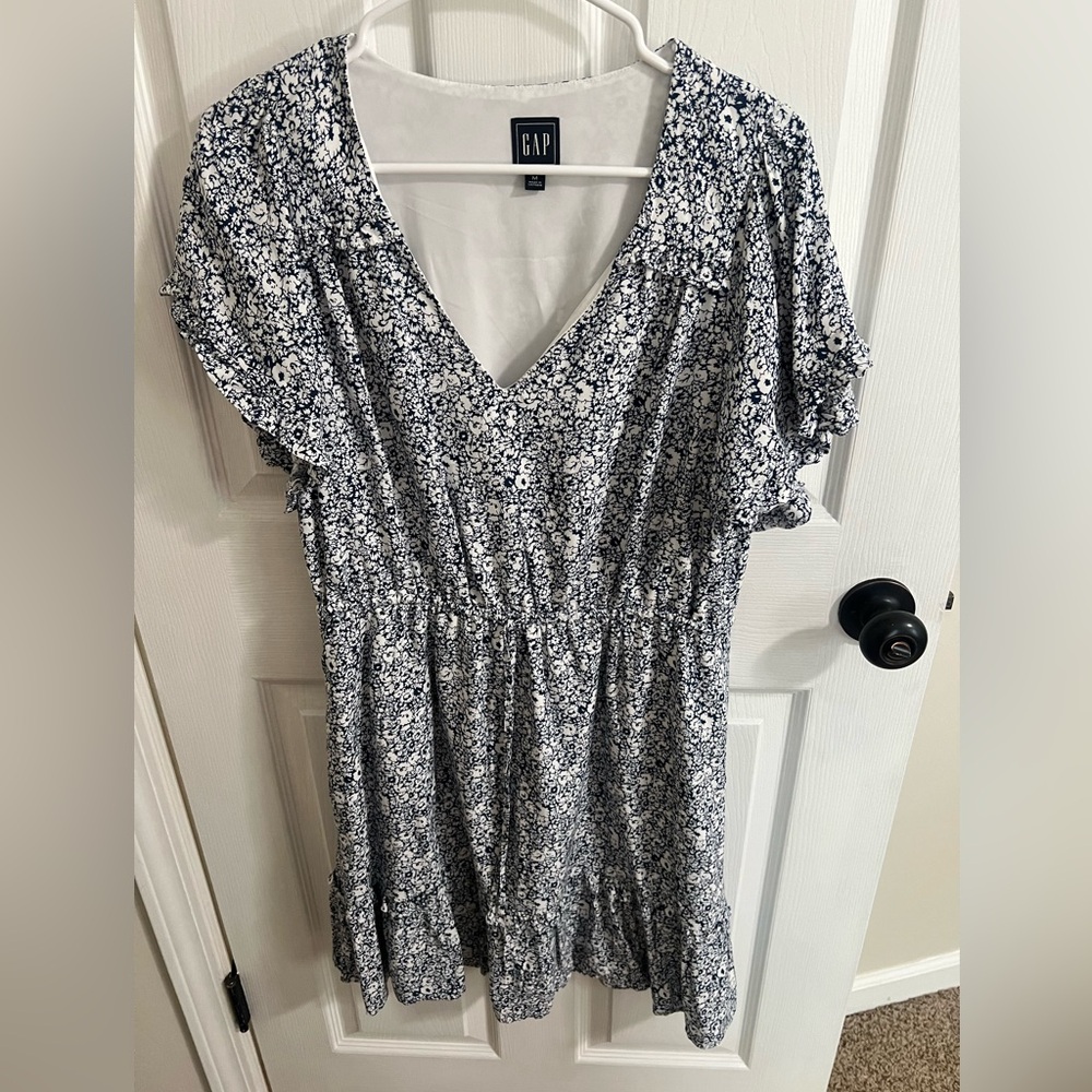 Blue & white floral dress